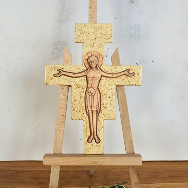 Beige Ceramic Cross – Franciscan Style